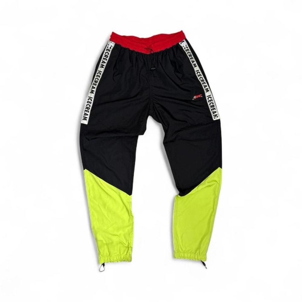Icecream BBC Mens Colorblock Track Pants Black Neon Red Joggers RN98011 Medium